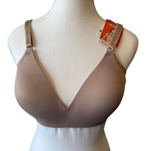 Warner's No Side Effects Wire Free Bra 36C Nude Beige RM3481A NWT